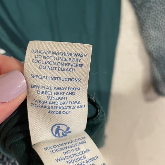 Boden Blouse Womens US 8 Green White Polka Dot Long Sleeve V Neck Top Sheer - Picture 6 of 8